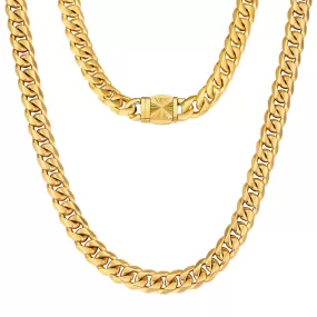 12mm Miami Cuban Link Chain 6-Side with Embossed Clasp