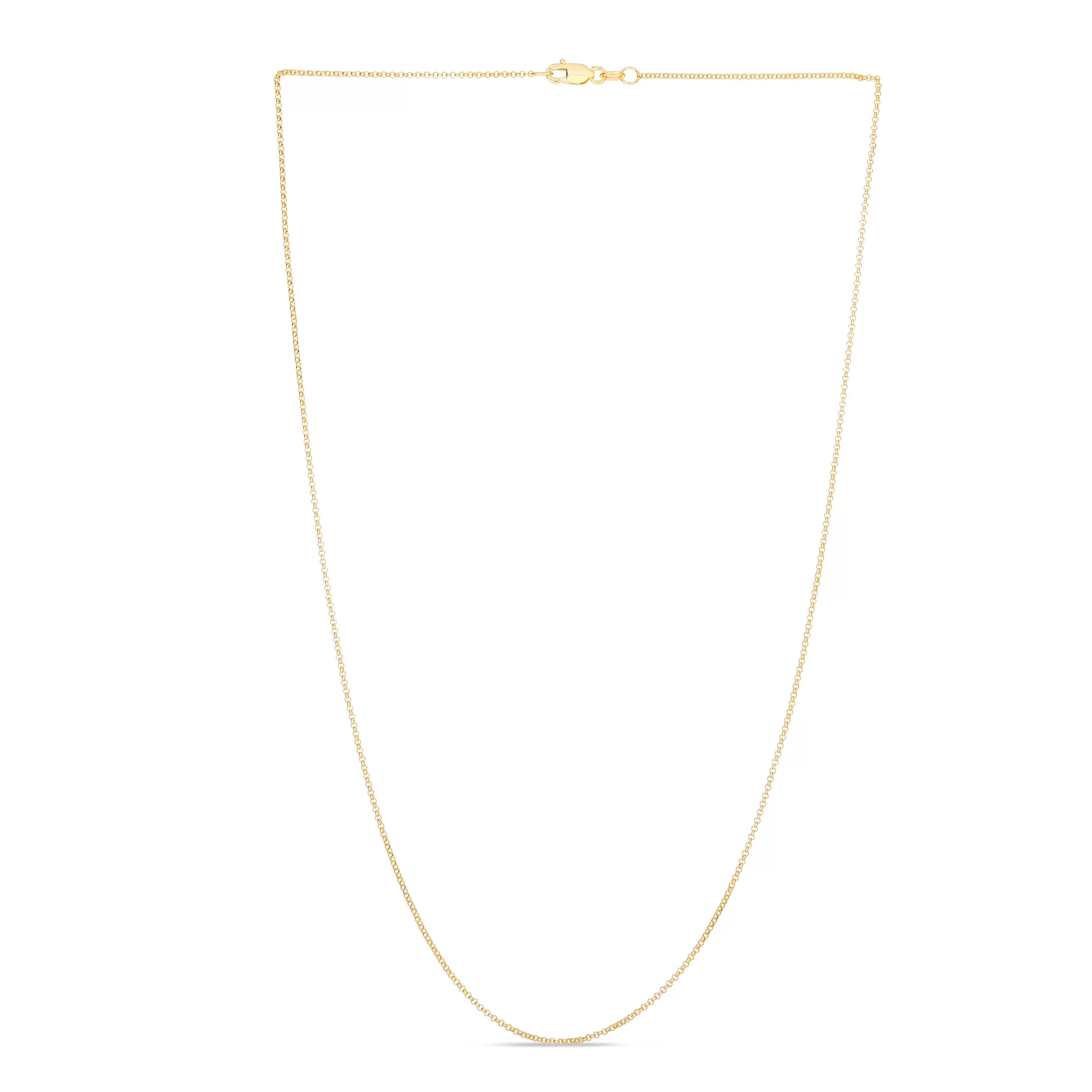 14K Gold 1.1mm Diamond Cut Rolo Chain