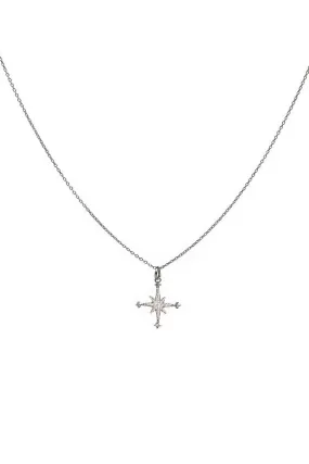 14kt White Gold Mini Diamond Stella Star Necklace