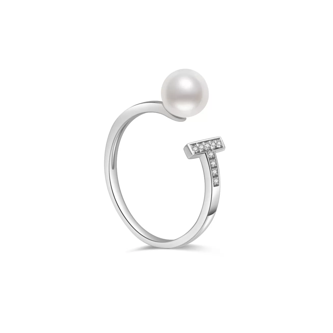 18k Solid Gold Akoya Pearl Ring KR00044