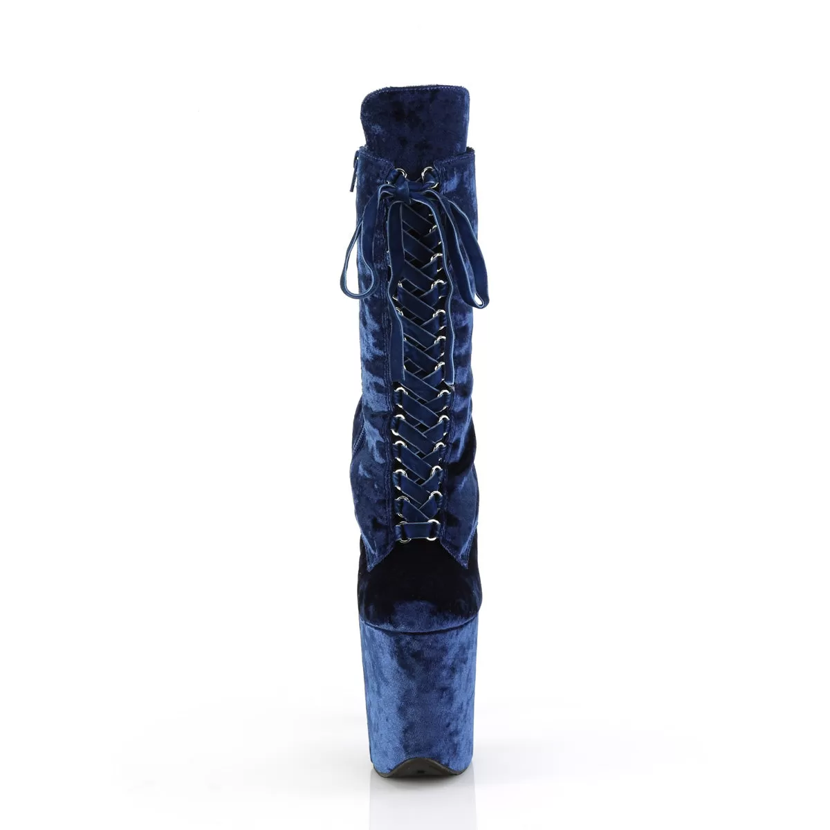 8 Inch Heel FLAMINGO-1045VEL Navy Blue Velvet