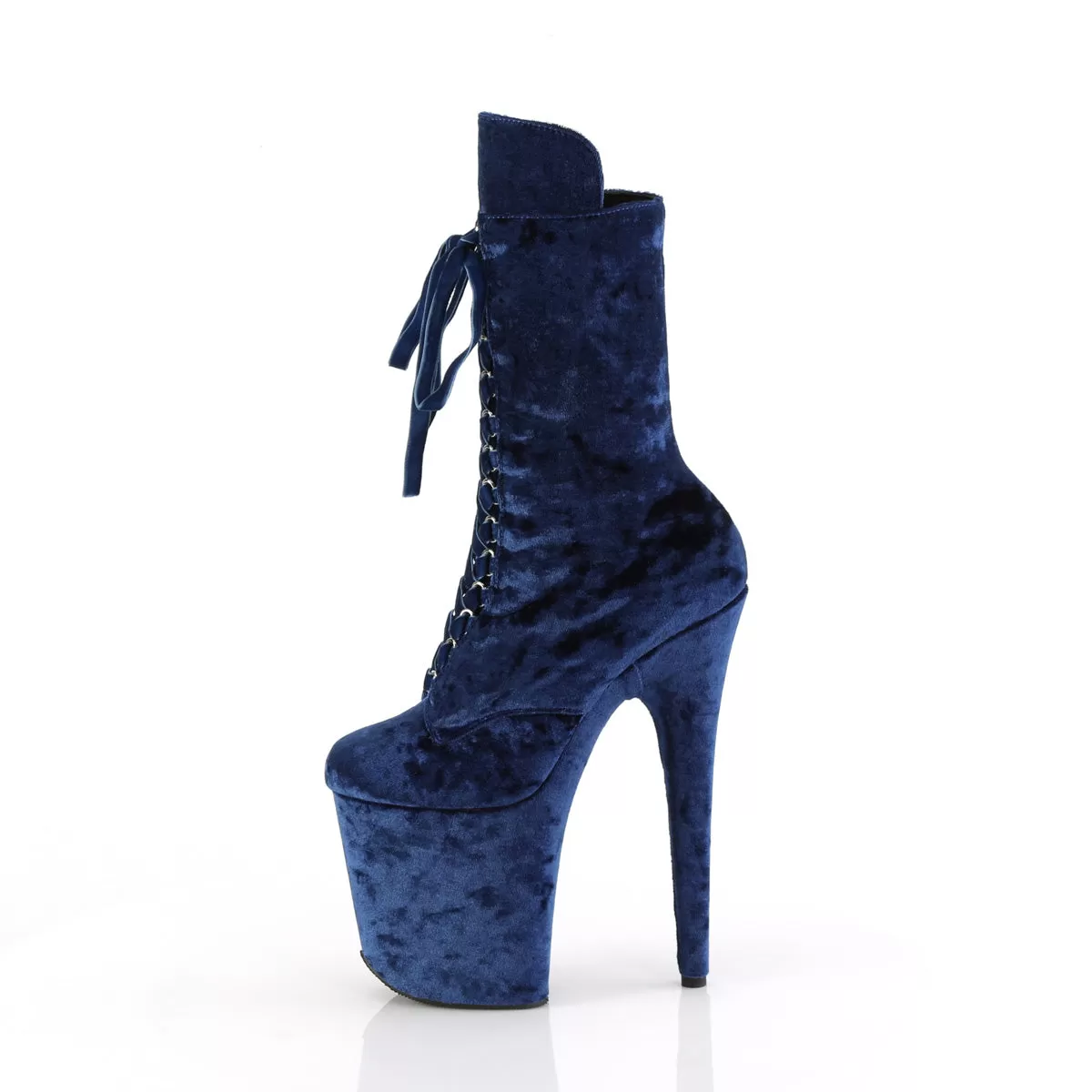 8 Inch Heel FLAMINGO-1045VEL Navy Blue Velvet