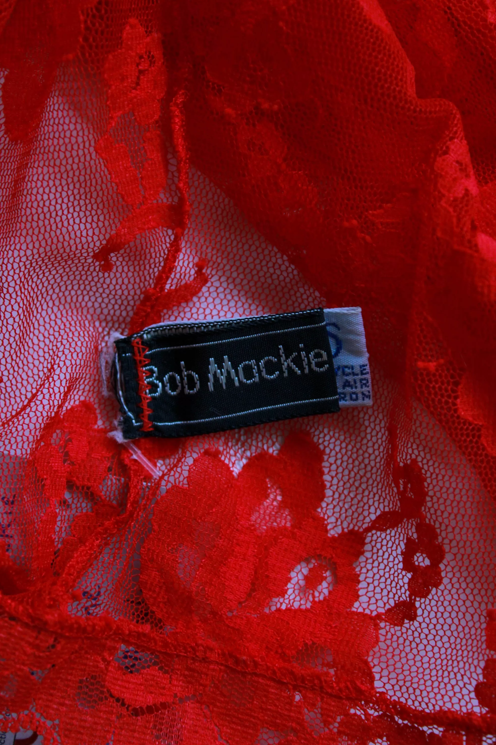 80s Bob Mackie Red Lace Camisole, Medium/Large