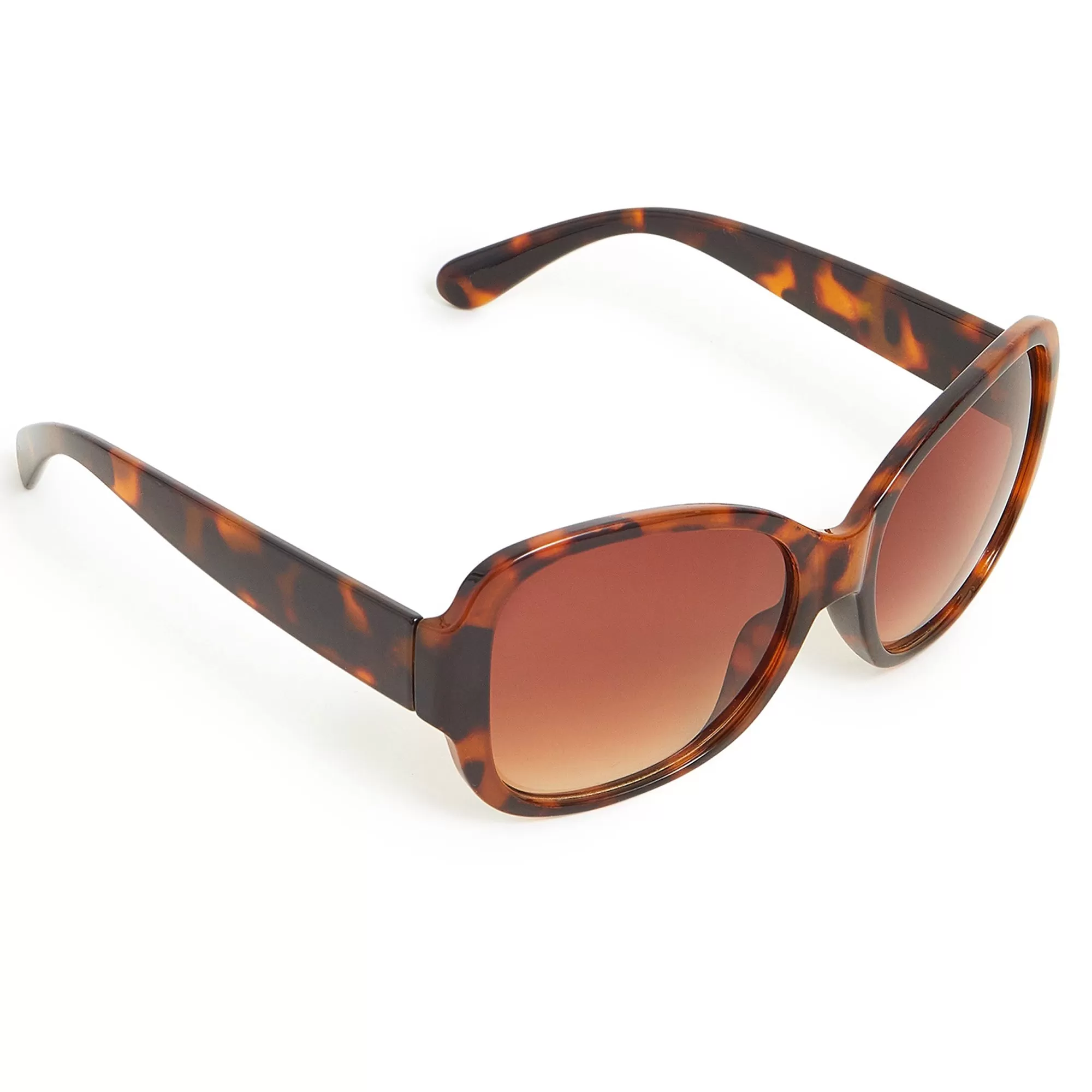 Accessorize London Women's Wide Arm Tortoiseshell Square Sunglasses