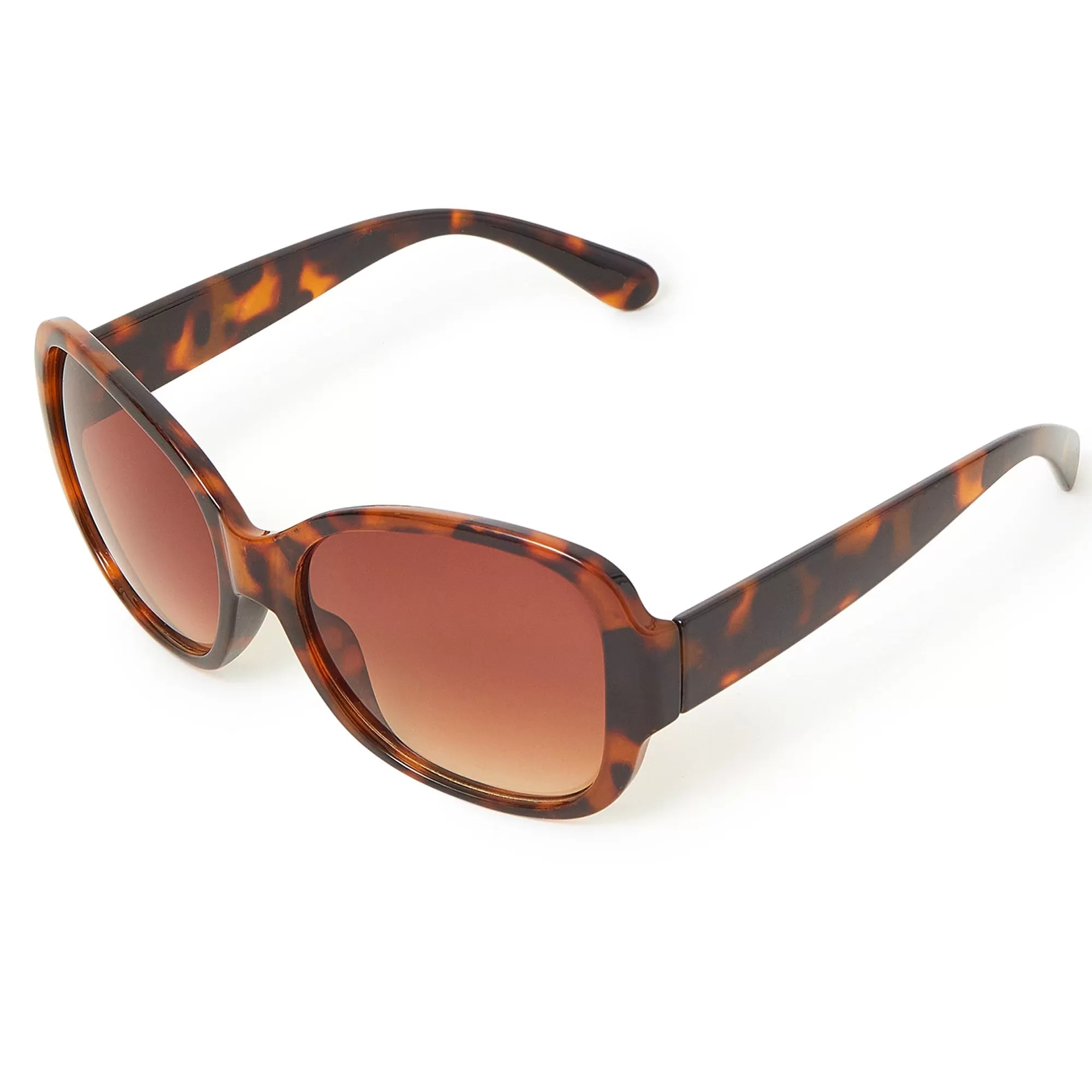 Accessorize London Women's Wide Arm Tortoiseshell Square Sunglasses