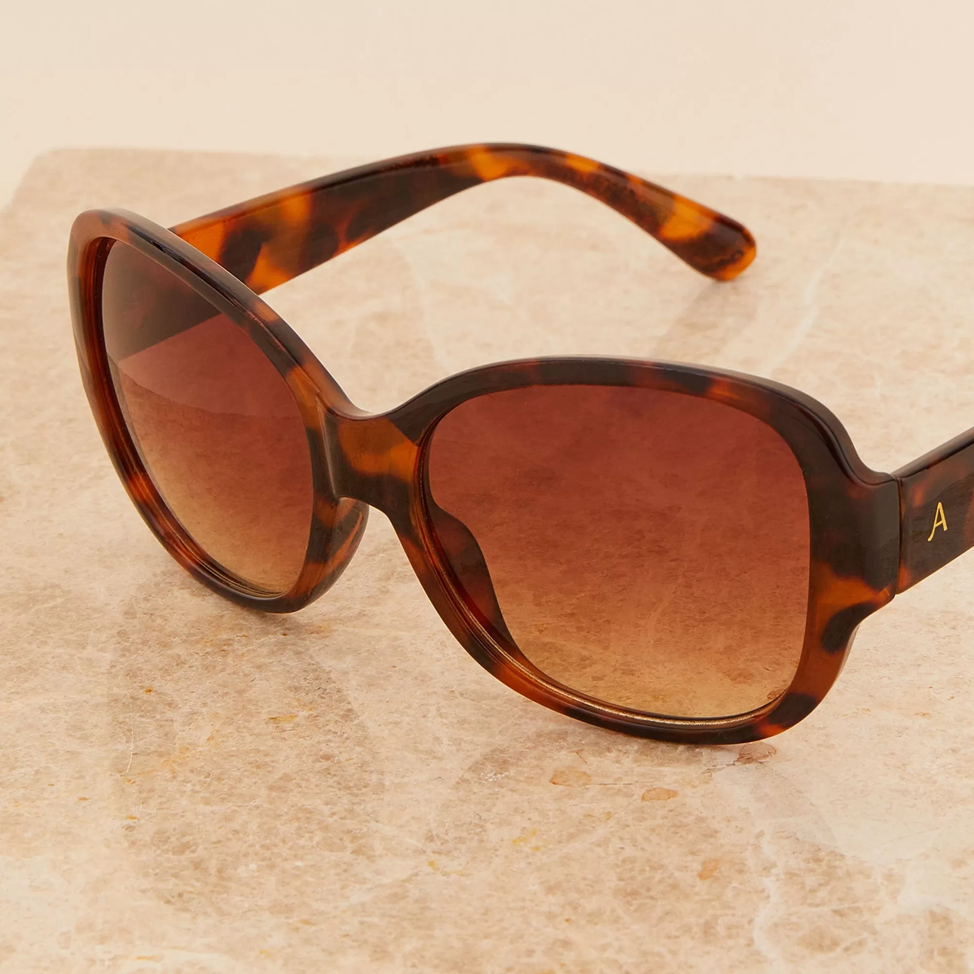 Accessorize London Women's Wide Arm Tortoiseshell Square Sunglasses