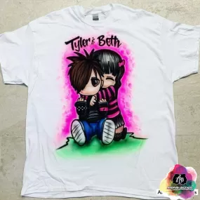 Airbrush Anime Couple Shirt Design