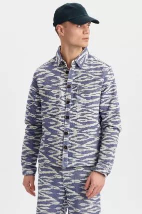 AKHANKY JACQUARD OVERSHIRT - Cornet Blue