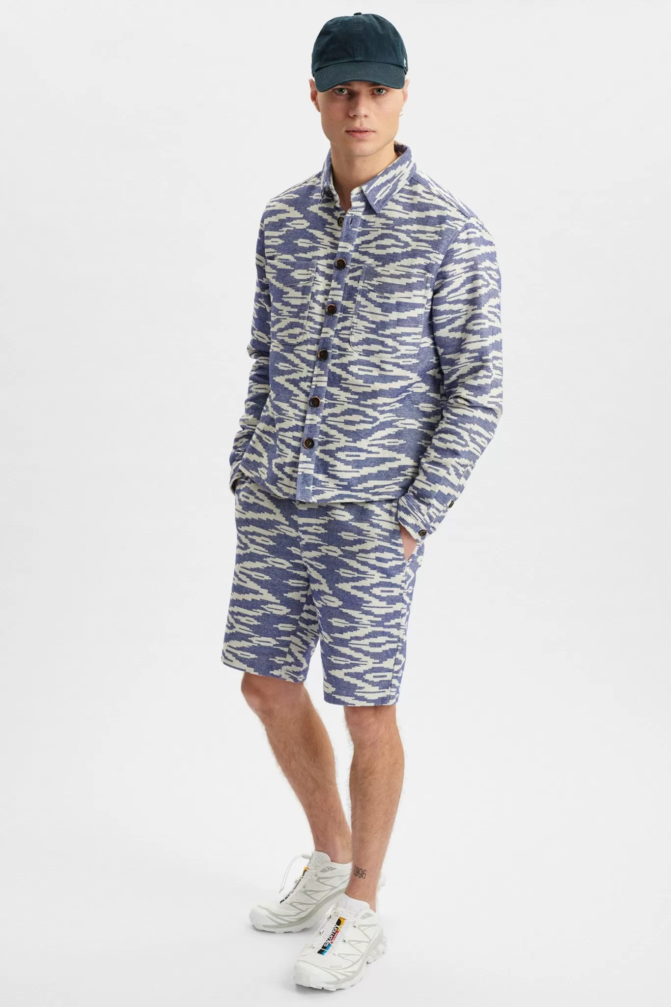 AKHANKY JACQUARD OVERSHIRT - Cornet Blue