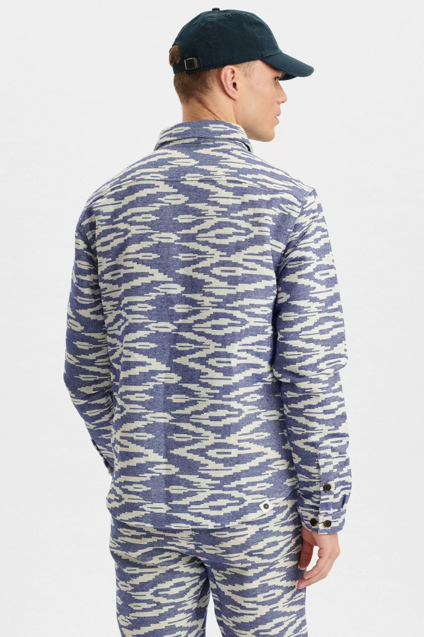 AKHANKY JACQUARD OVERSHIRT - Cornet Blue