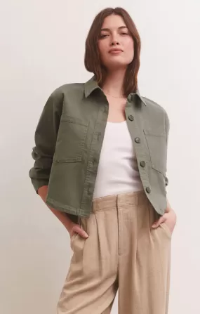 All Day Cropped Twill Jacket