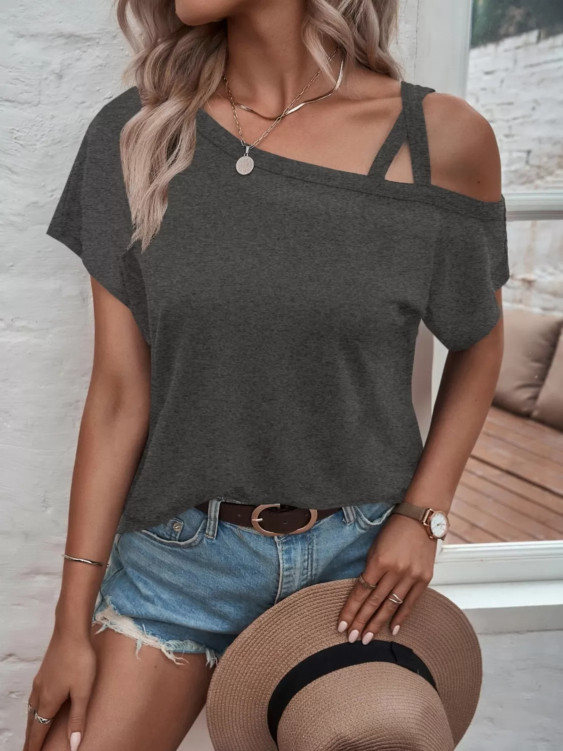 Amara Crisscross Shoulder Tee