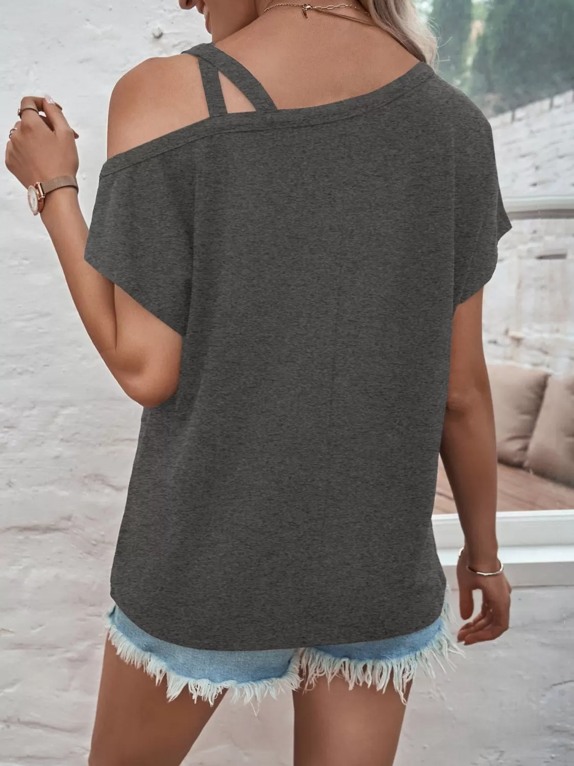 Amara Crisscross Shoulder Tee