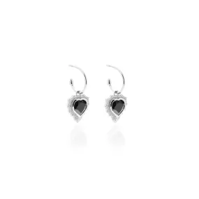 Amour / Hoop Earrings / Black Spinel   Silver