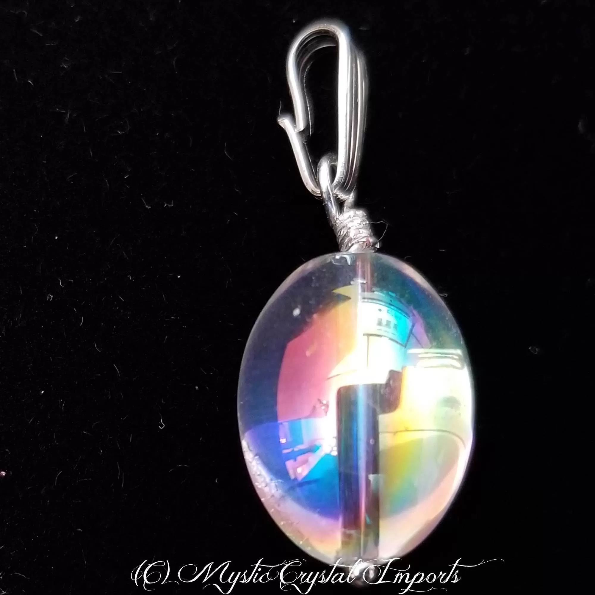 Angel Aura Quartz Melon Bead Pendant