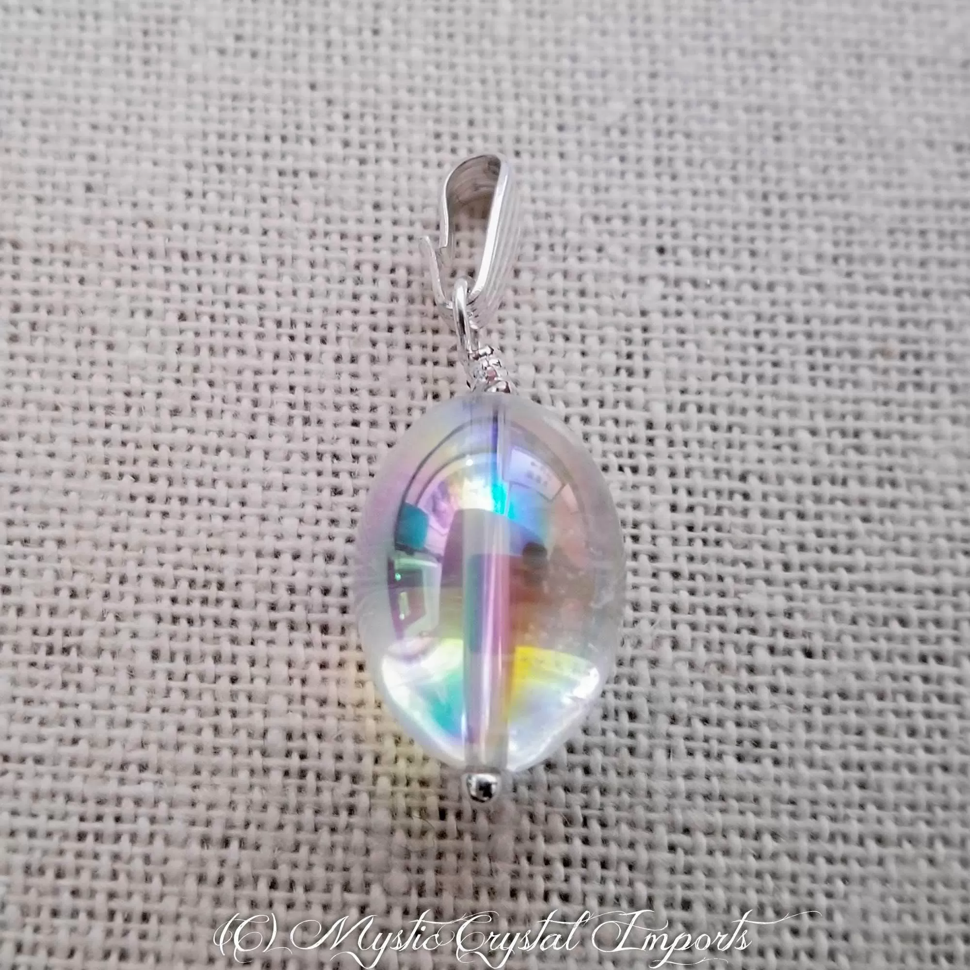 Angel Aura Quartz Melon Bead Pendant