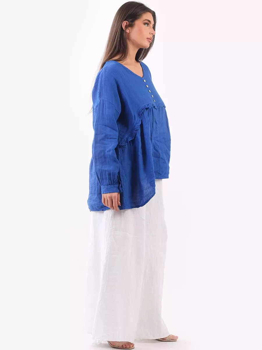 Anne   Kate Italian Linen Ruched Tunic