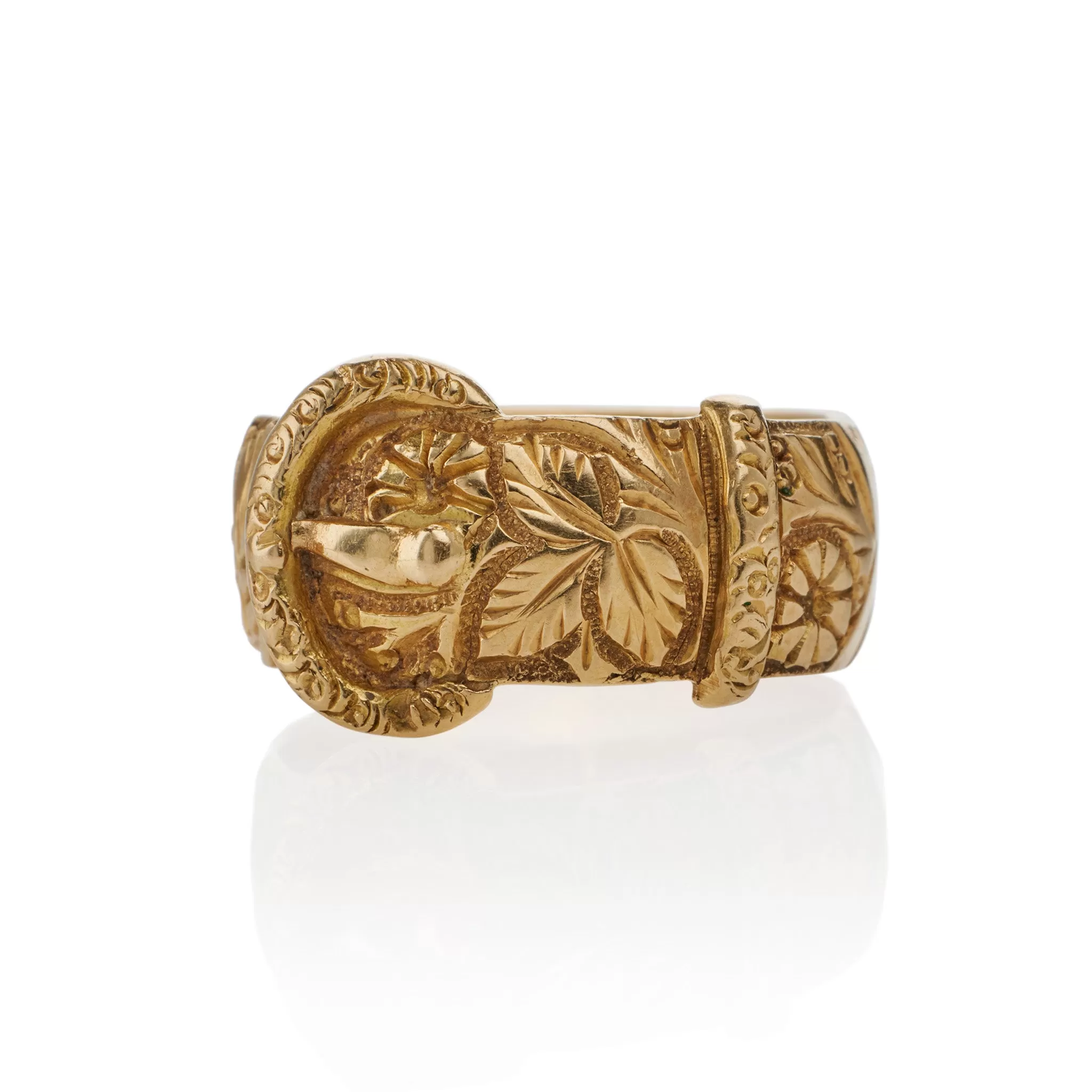 Antique English 18K Gold Buckle Ring