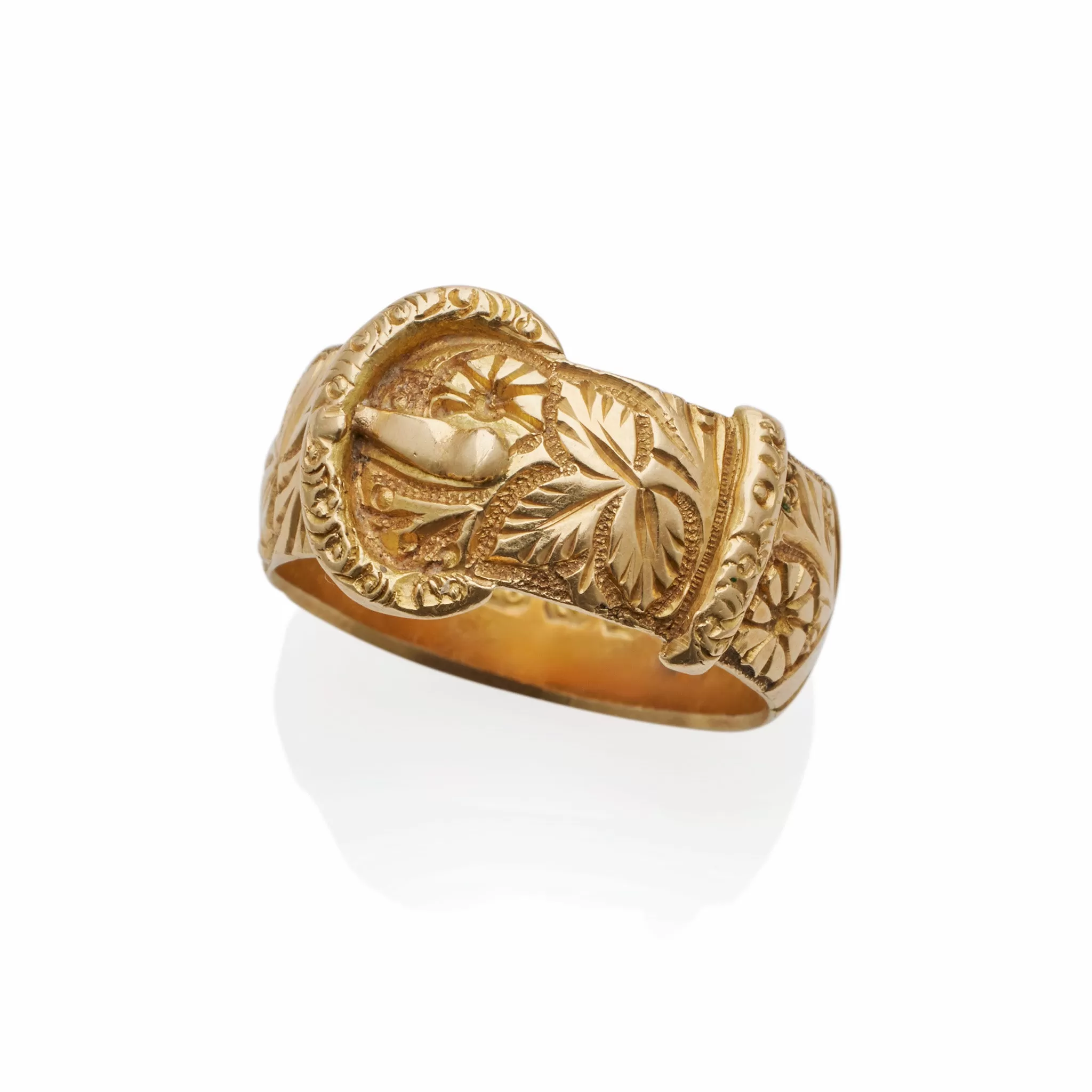 Antique English 18K Gold Buckle Ring