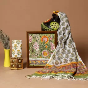 Appealing Hand Block Print Cotton Suit Set with Kota Doria Dupatta (3CKD504)