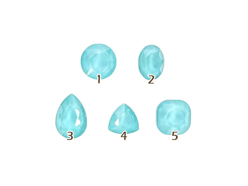 Aqua Blue Candy 3D Back Crystal- 5 pcs