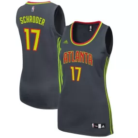 Atlanta Hawks Dennis Schroder Adidas Replica Road Jersey Womens - Dark Grey | Ireland M0483X5