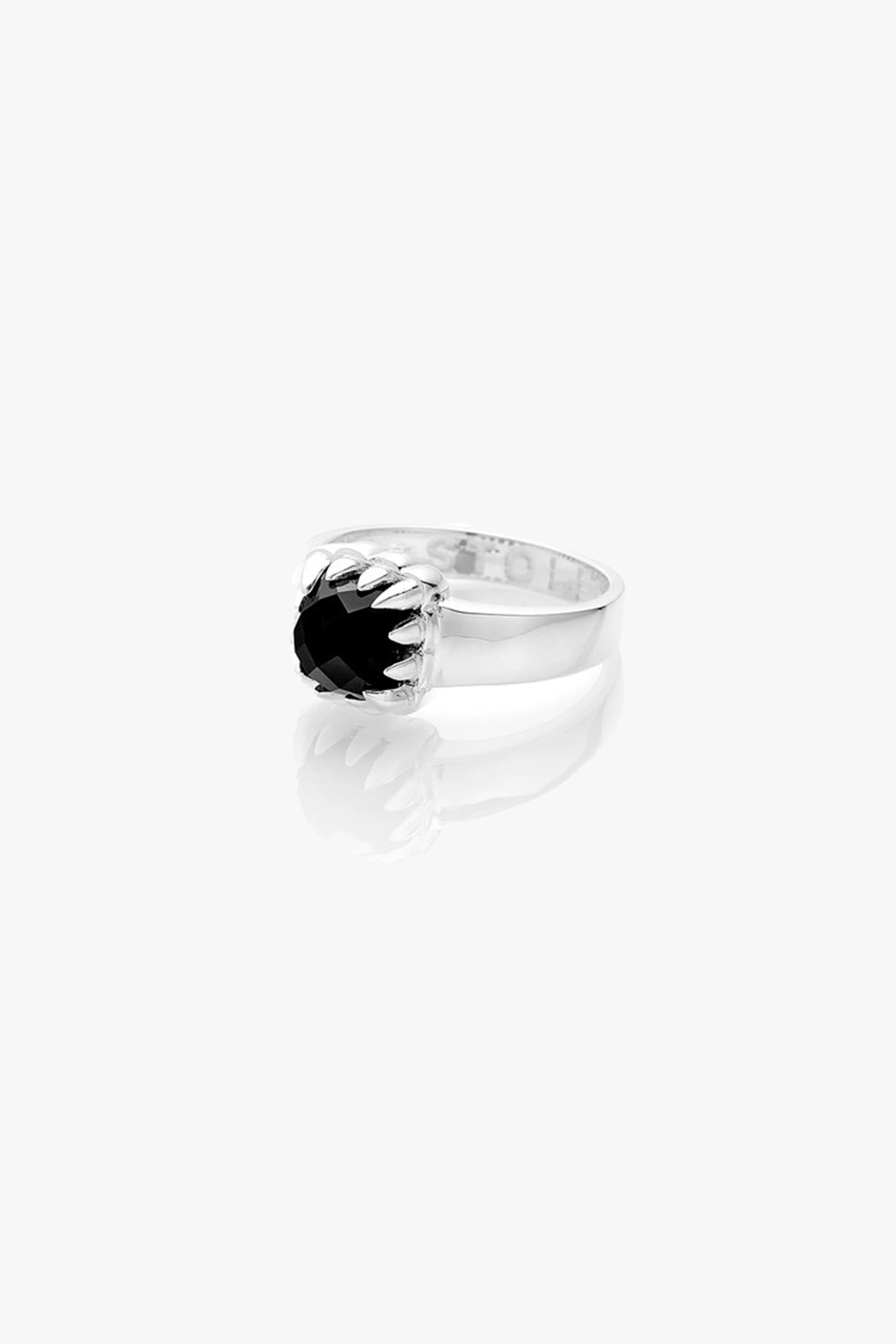 Baby Claw Ring with Black Onyx Stone