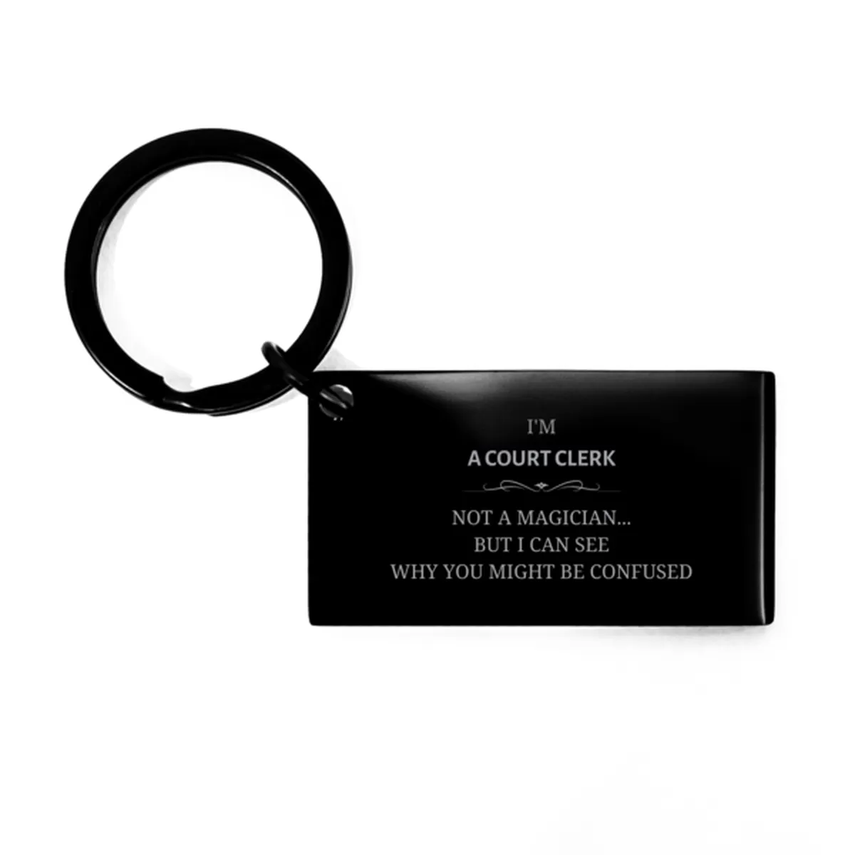 Badass Court Clerk Gifts, I'm Financial Advisor not a magician, Sarcastic Keychain for Court Clerk Birthday Christmas for  Men, Women, Friends, Coworkers