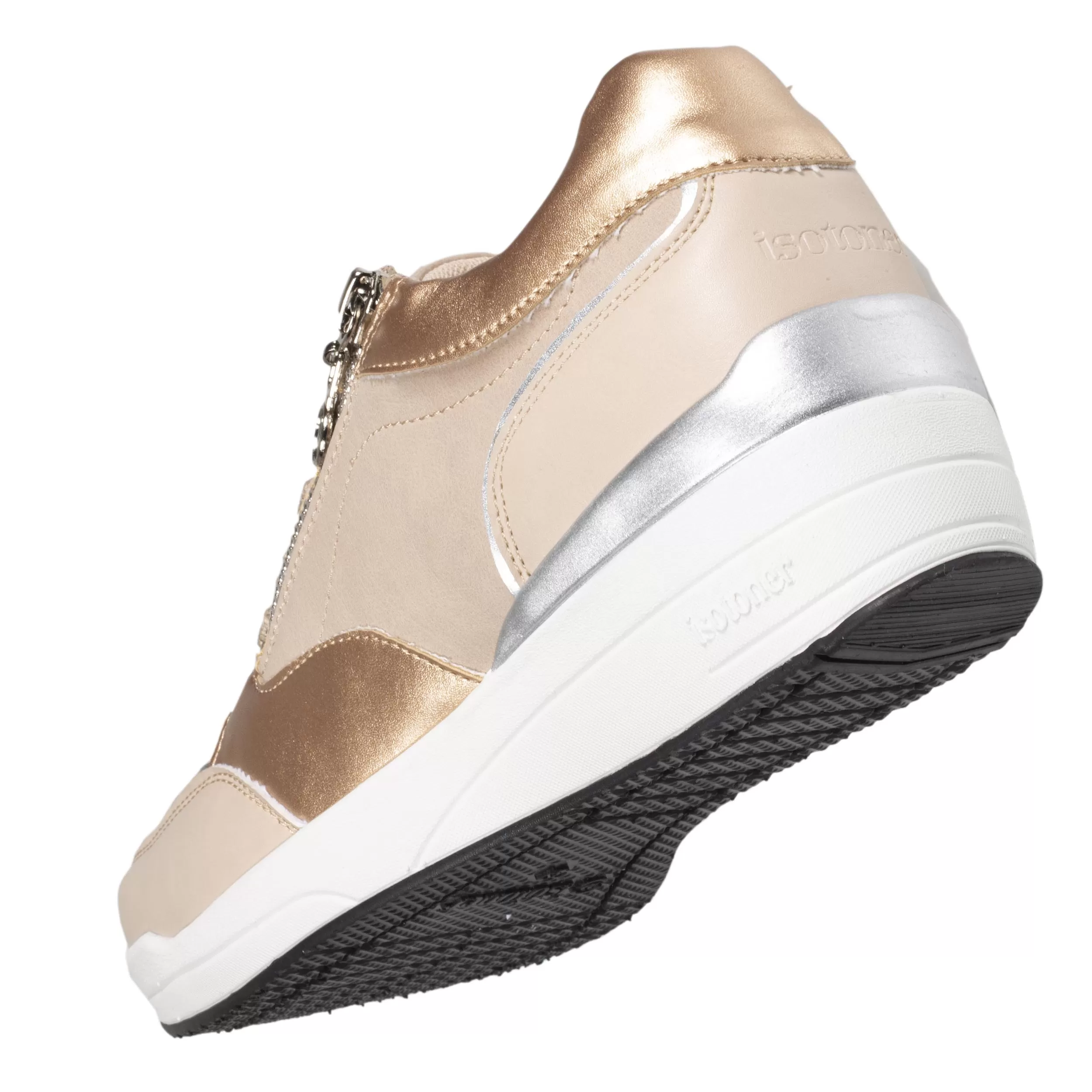 Baskets Femme CONFORT PLUS talon zippées Beige