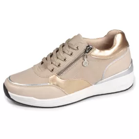 Baskets Femme CONFORT PLUS talon zippées Beige