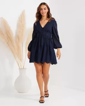 Bianca Dress-Navy