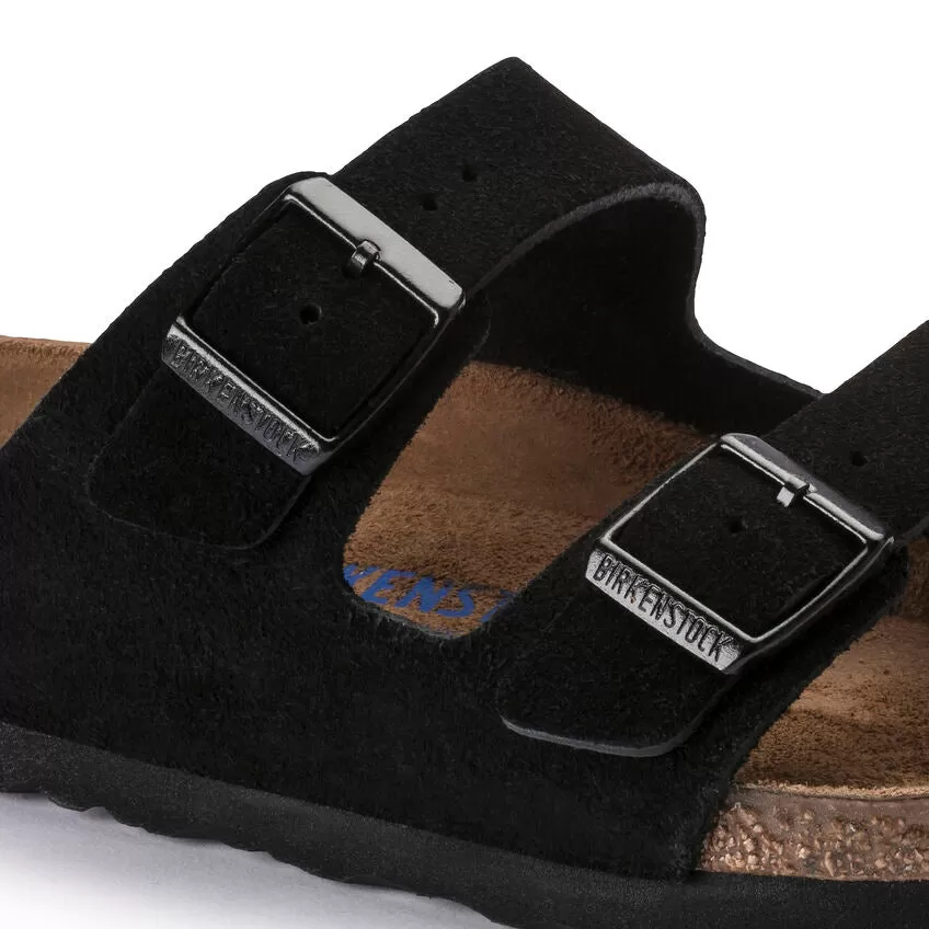 Birkenstock UNISEX Arizona Soft Footbed Suede Leather (Black)