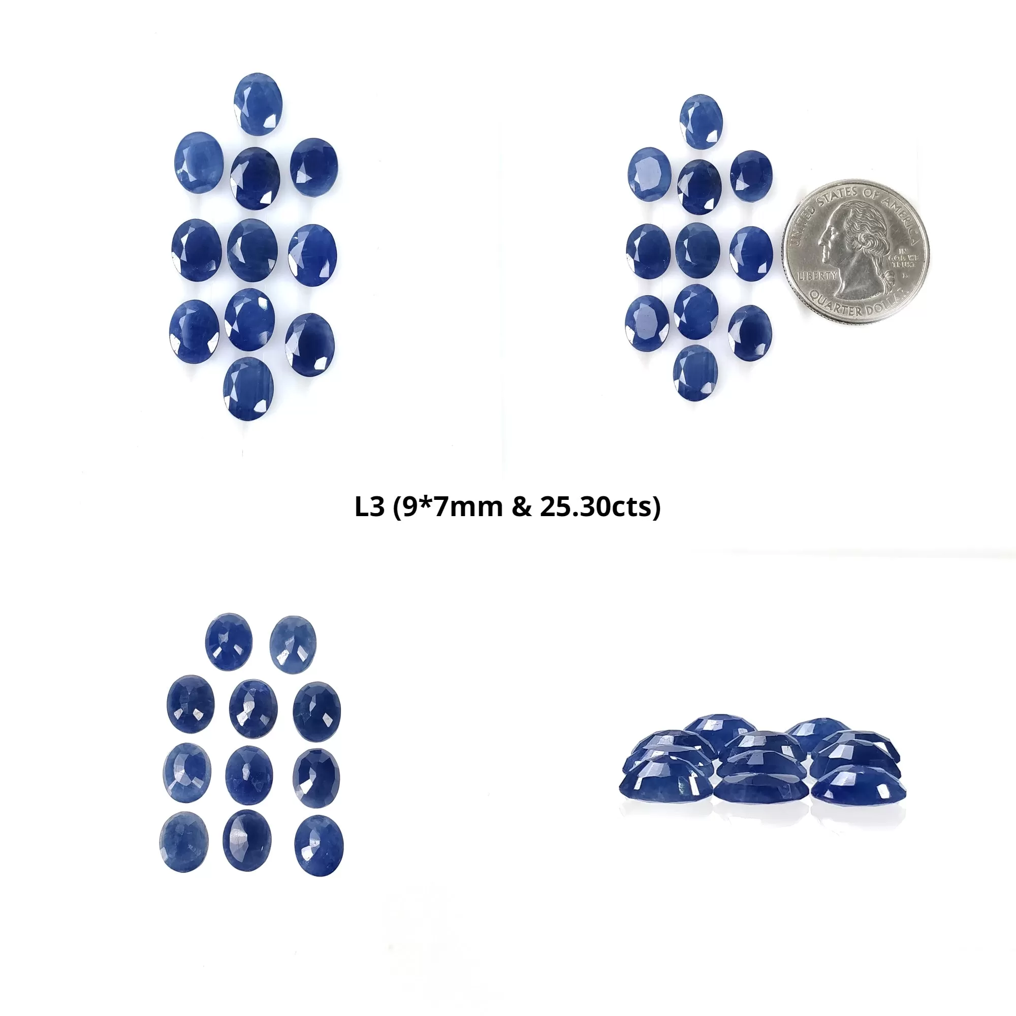 Blue Sapphire Gemstone Normal Cut : Natural Untreated Unheated Sapphire Oval Shape Lots