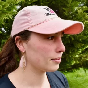 Blush Hat with Gold Crystal Chain