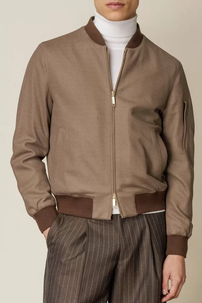 Bomber Jacket - Lux Camel Cotton Knit