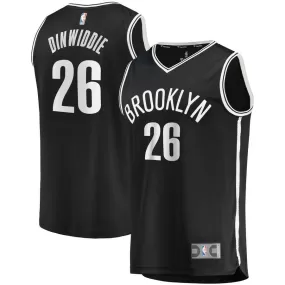 Brooklyn Nets Spencer Dinwiddie Fanatics Branded Road Fast Break Jersey Kids - Black | Ireland U1748Q8