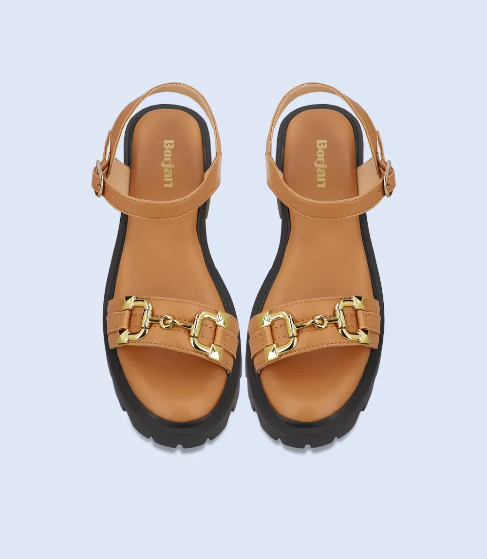 BW9224-TAN-Women Platform Sandal