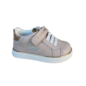 Cafè Noir girl's shoe with elastic lace and velcro C-2540p pink