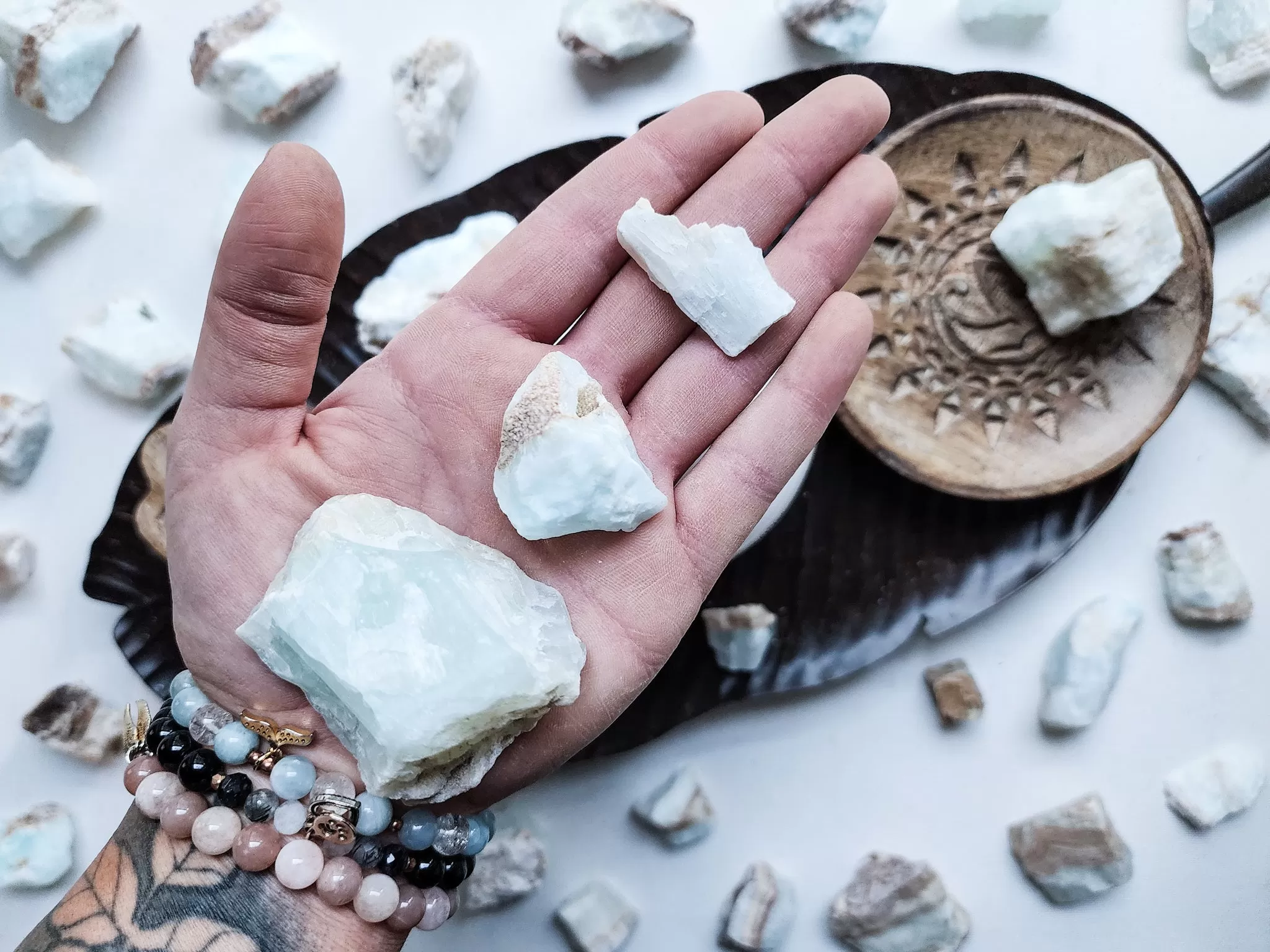 Caribbean Blue Calcite Raw