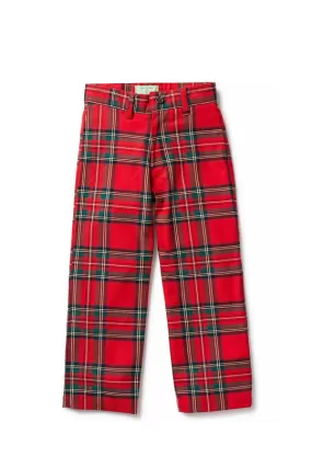 Castaway Boys Port Pant Stretch Twill Royal Stewart Tartan Plaid