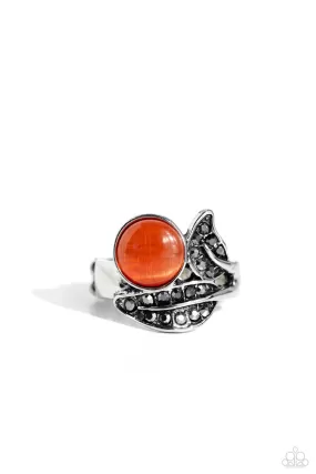 Cats Eye Candy Orange Stone Ring - Paparazzi Accessories