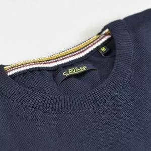 Cavani Men's Knitwear Navy Crewneck