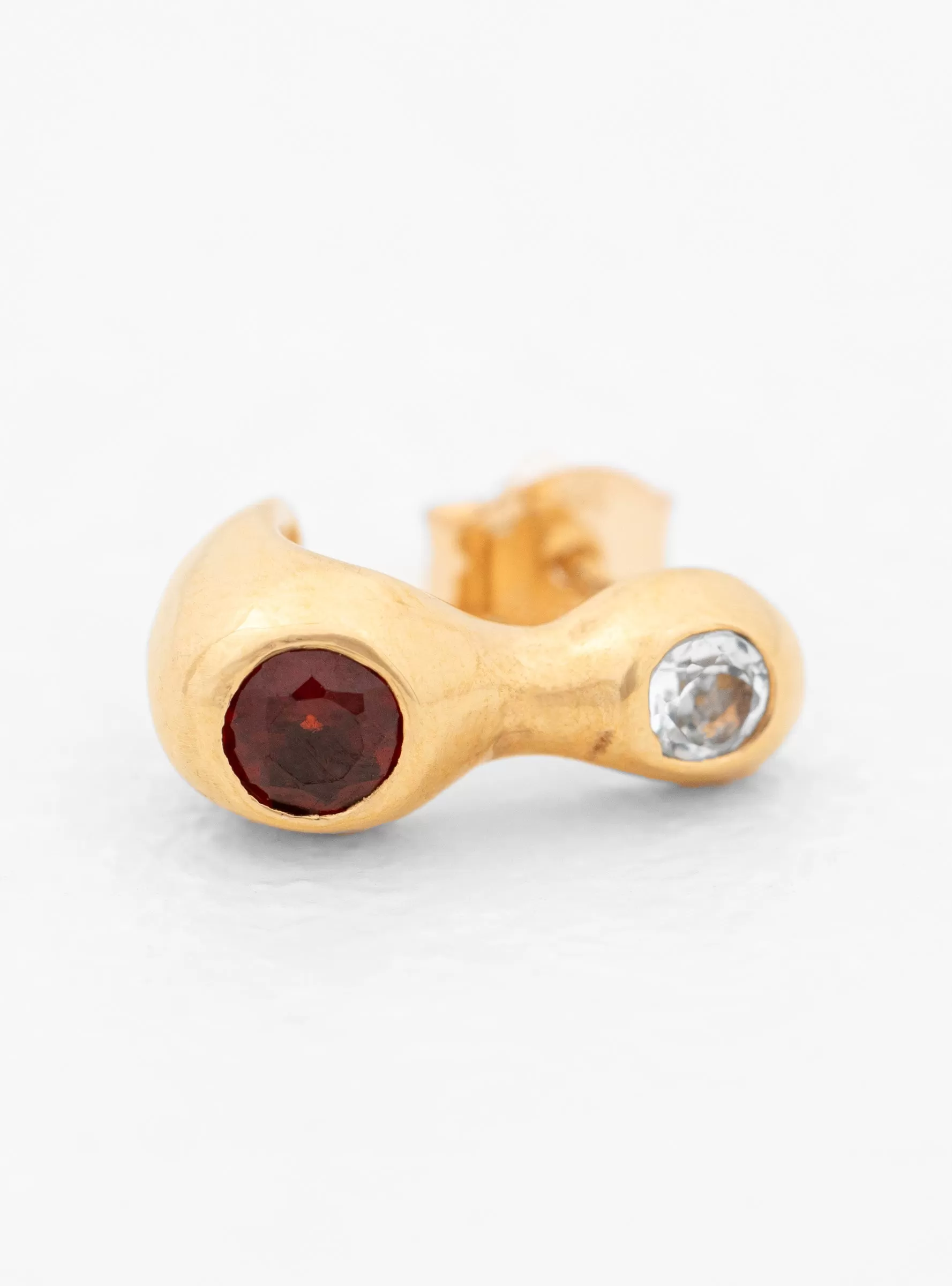 Chamelle Topaz & Garnet Gem 14K Gold-Plated Stud Earring