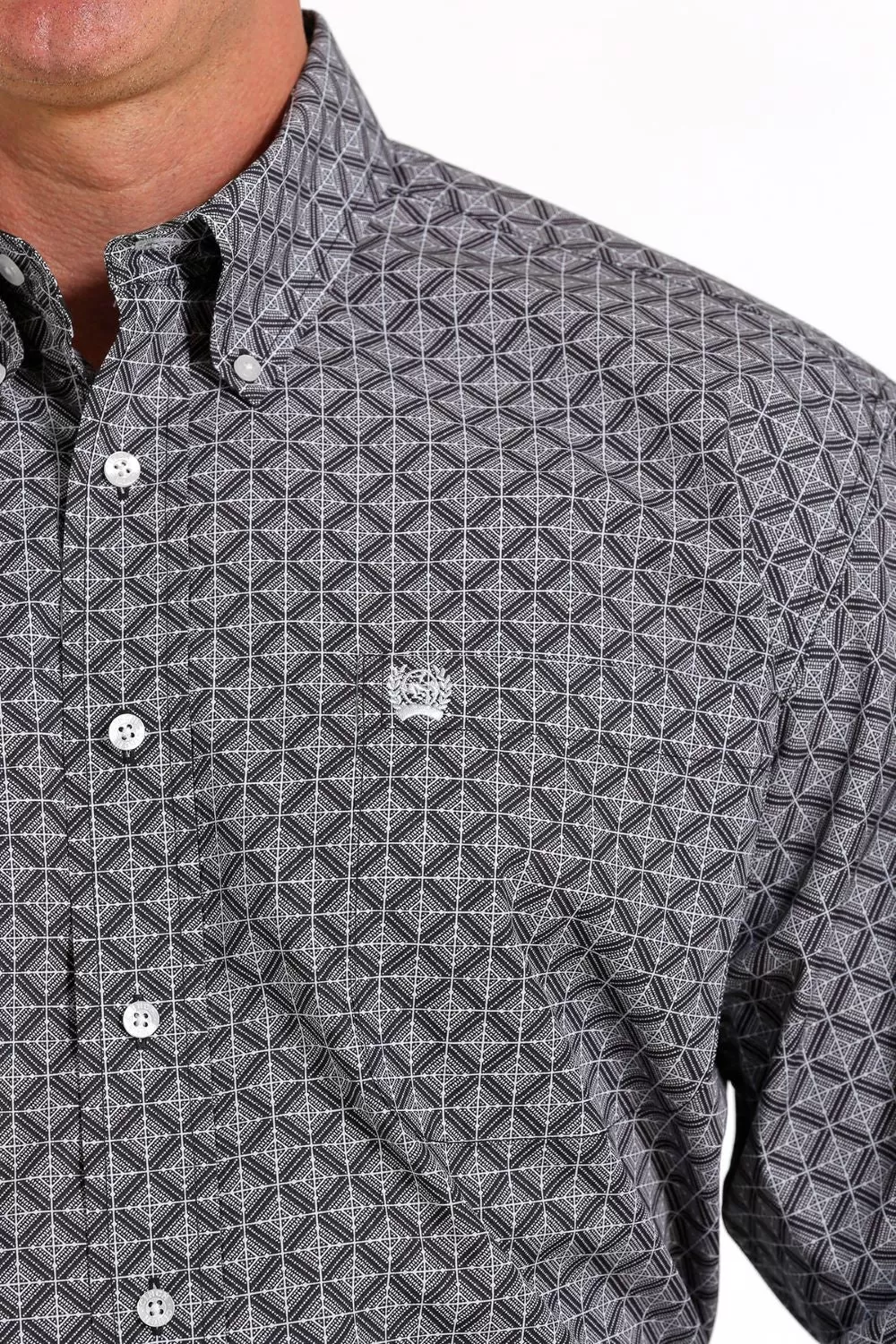 'Cinch' Men's Geo Print Classic Fit Button Down - Navy