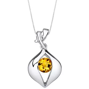 Citrine Sterling Silver Venus Pendant