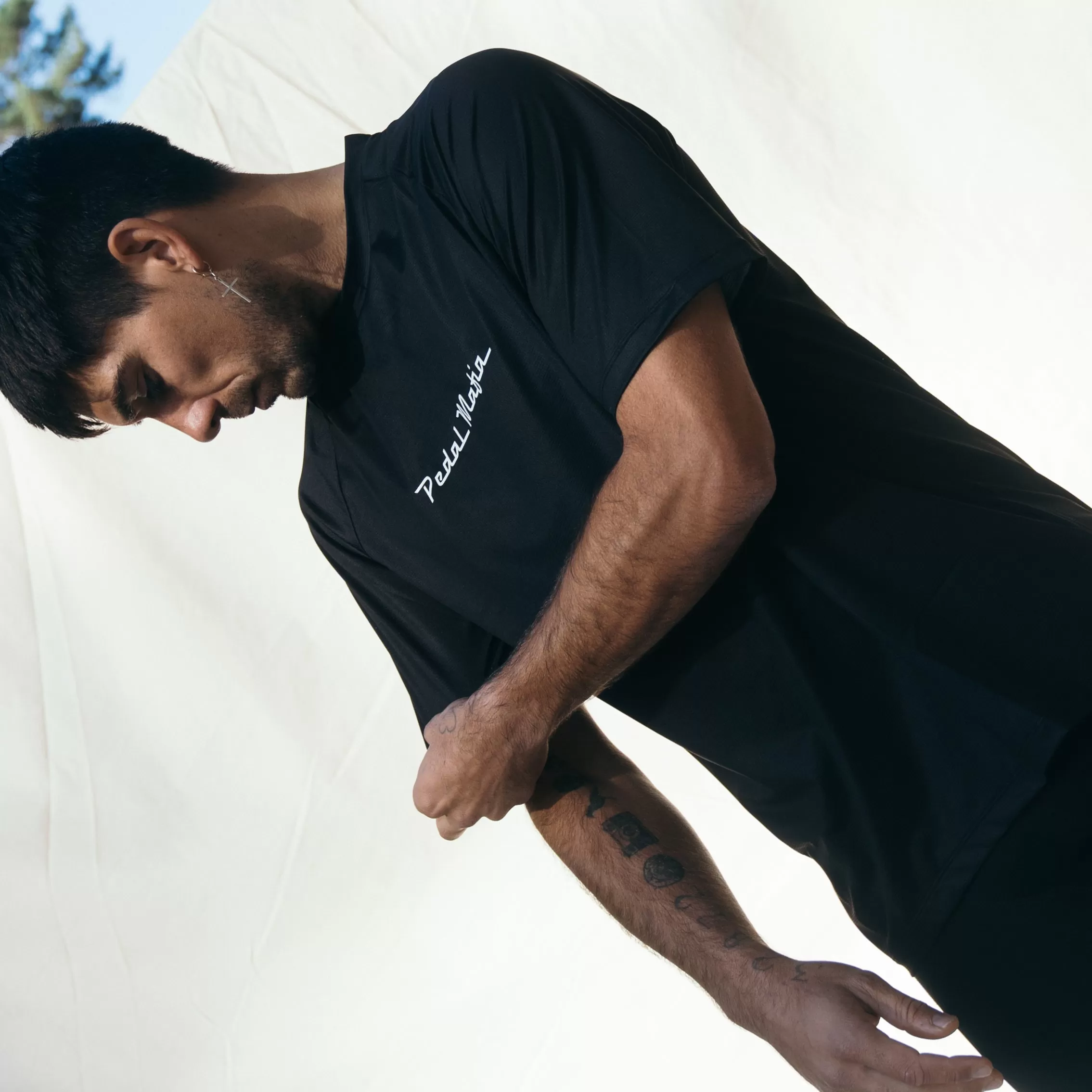 Core Tourer Tech T Shirt - Black White