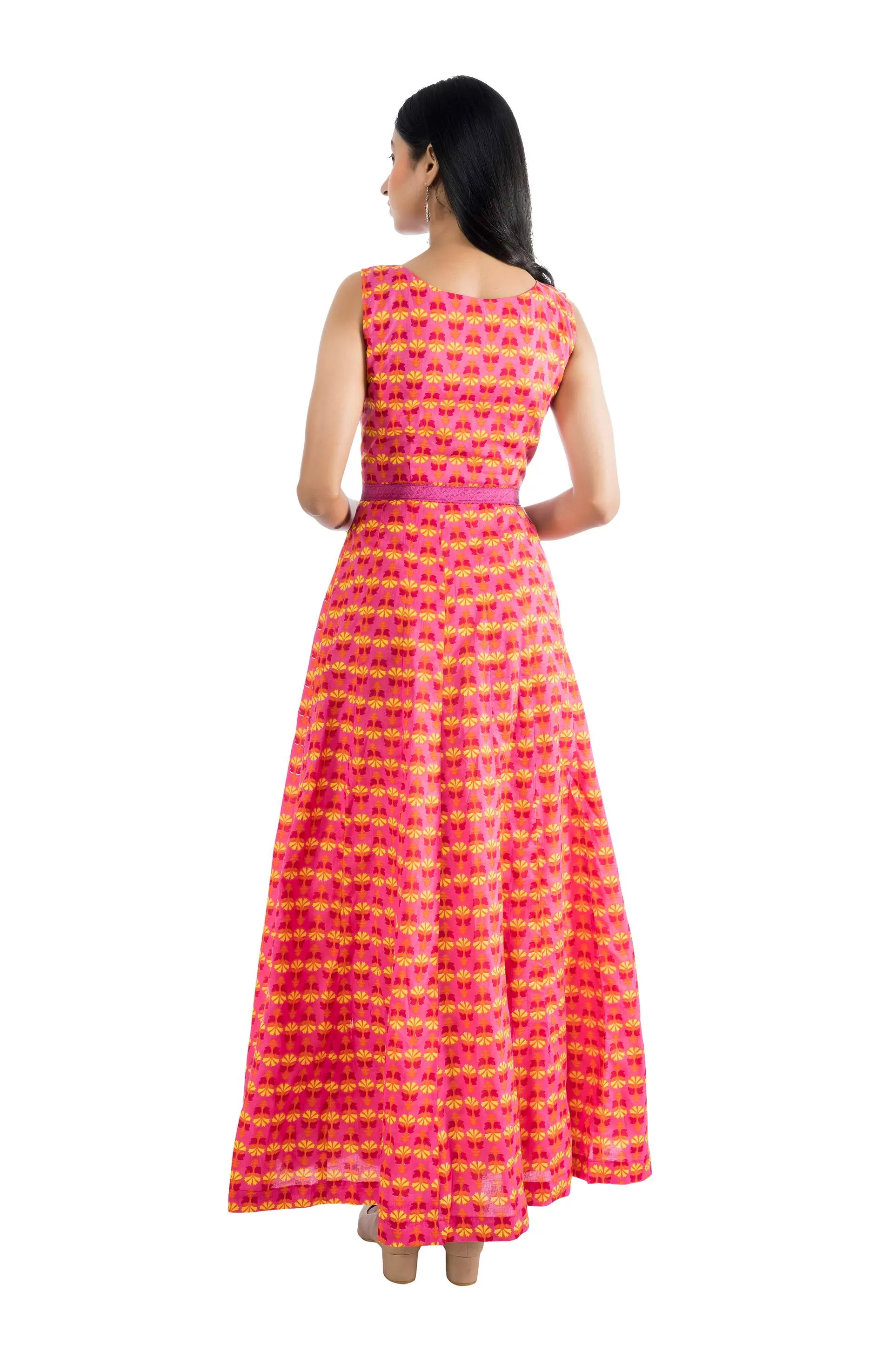 Cotton Flared Printed Gown