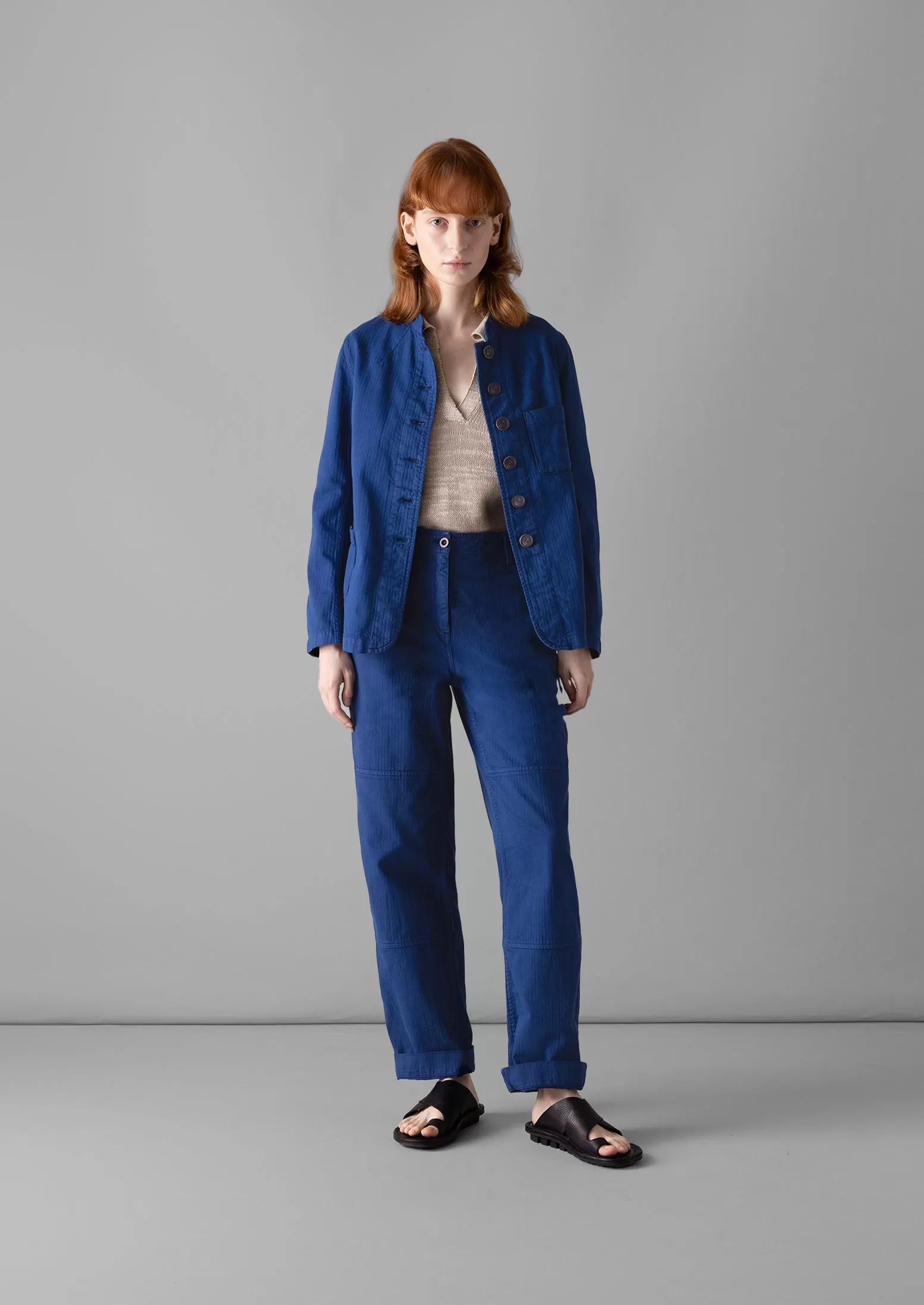 Cotton Herringbone Workwear Pants | Thistle