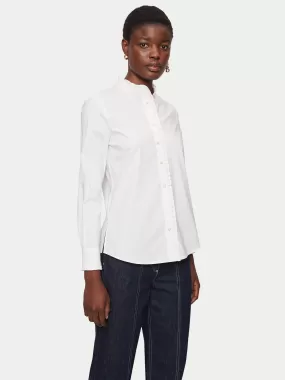 Cotton Poplin Ruffle Shirt | White