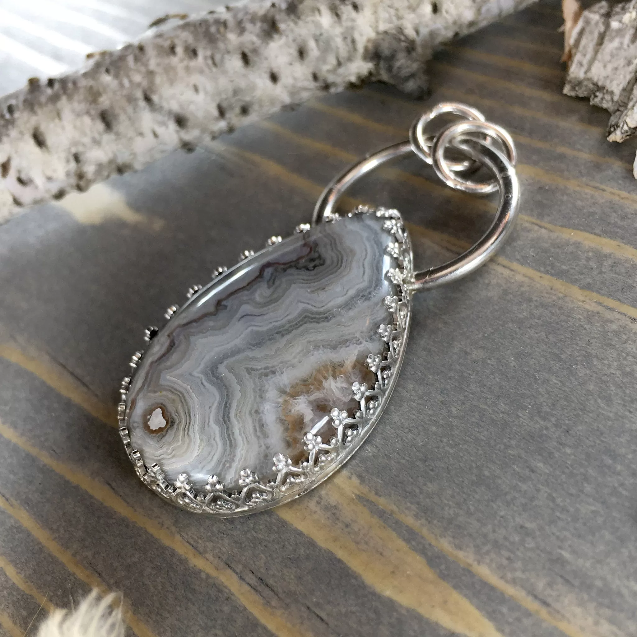 Crazy Lace Agate Pendant